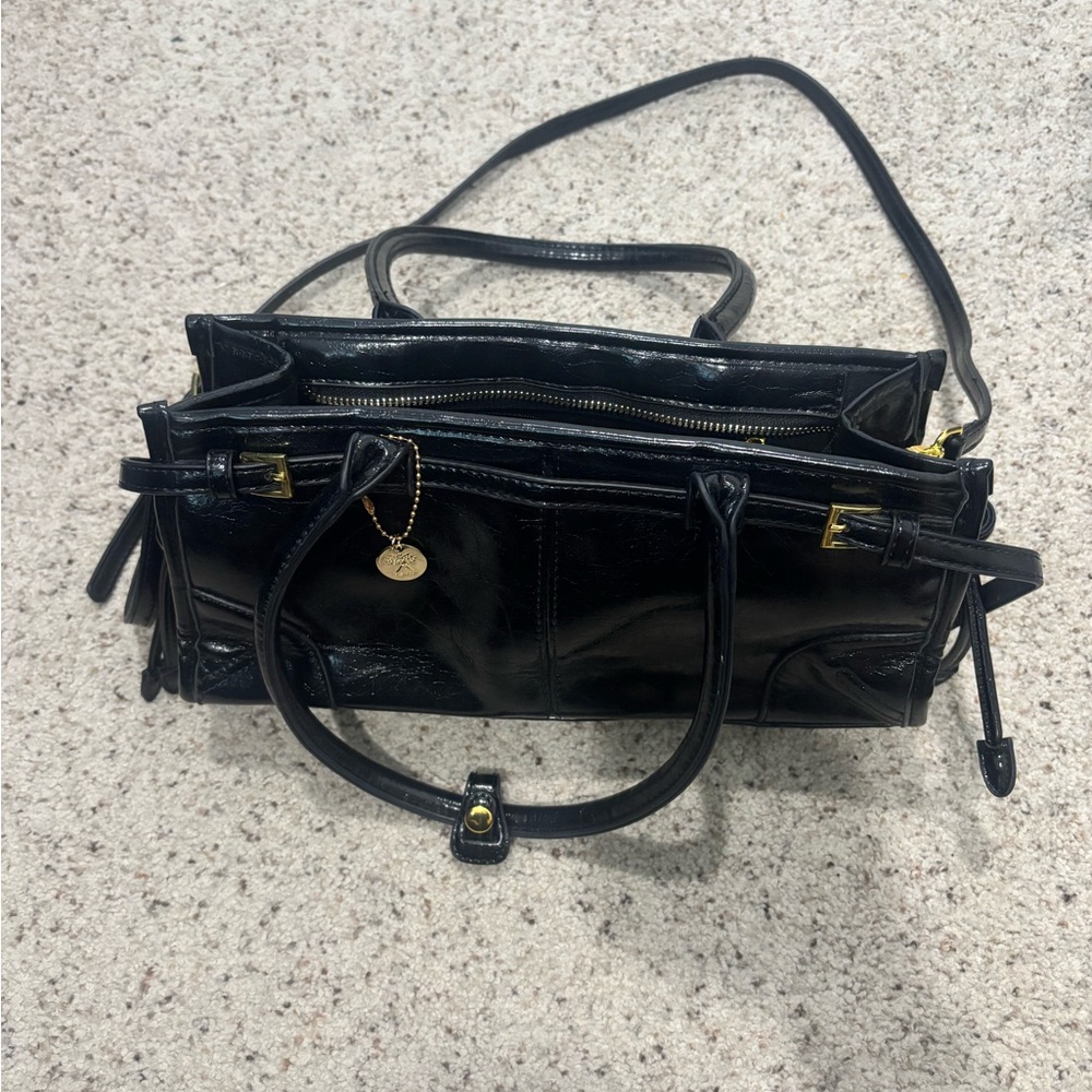 Chic Black Leather Satchel